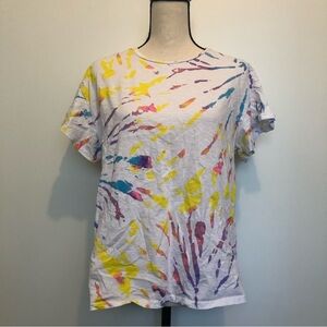 🎄Jordache tie-dye t-shirt multi coloured SZ  L EUC